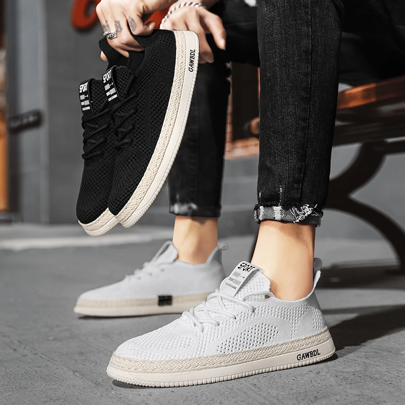 Men's Shoes 2023 Summer New Mesh Surface Breathable Leisure Sports Thin Work Men's Light Non-slip Board Shoes for Men