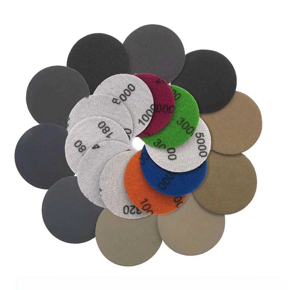 

2 Inch 50mm Sandpaper Discs Hook and Loop Grit 60 to 10000 Wet/Dry Abrasive Sanding Paper Silicon Carbide Power Tool Accessory