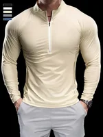 2024 New Men Sports T-shirt Gym Fitness Tops Running Training Clothes Autumn Round Neck Quick-drying Breathable Long Sleeves 2