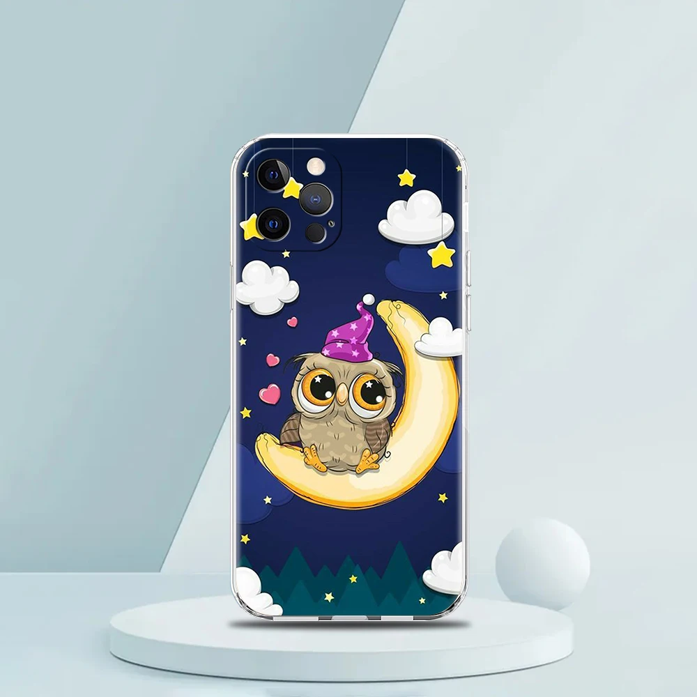 Charming Cartoon Owl Transparent Soft Phone Case