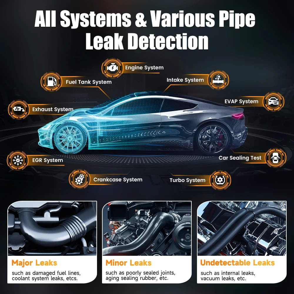 FOXWELL SD203 Automotive Smoke Machine Built-in Air Pump EVAP Vacuum Leak Detector Dual Mode Car Pipe Leakage Diagnostic Tester 3