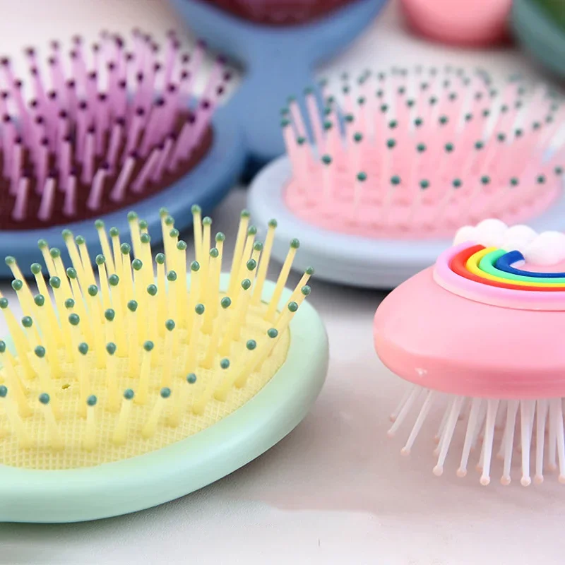 Hair Brush Comb Mini Portable Small Massage Untangling Hairbrush Cute Cartoon Air Cushion Anti-screw Hair Brush Comb for Girls Things Care Tools