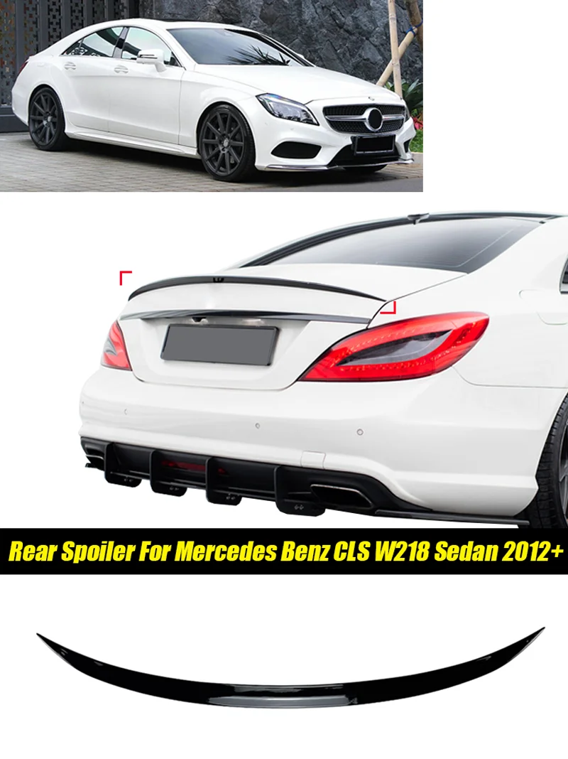 121 cm Auto Heckspoiler Für Mercedes Benz Zubehör CLS Klasse W218 CLS63 CLS500 CLS550 Limousine 2012-2018 Gummi schwarz Weiches Kunststoff – Detail 1