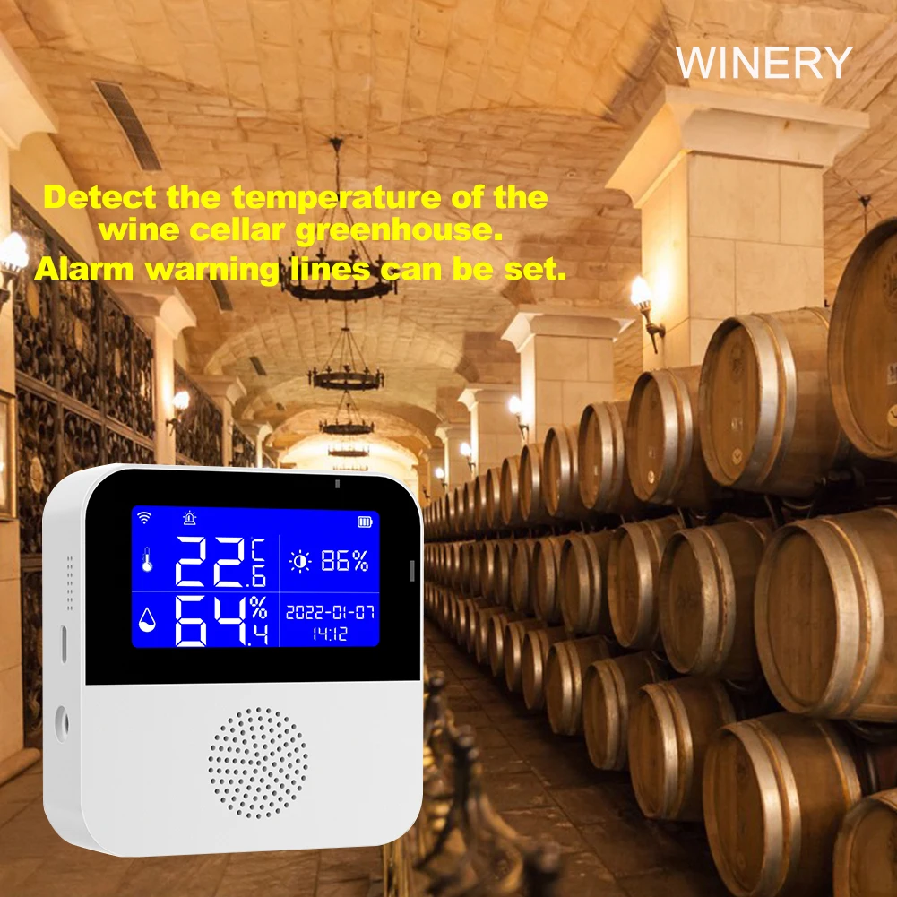 Tuya Wifi Temperature Humidity Sensor Smart Safety Home Indoor Outdoor Hygrometer Monitoring Detector For Plants Aquarium Winery temperature humidity sensor temperature humidity meter