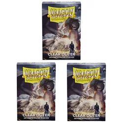 Matte Dragon Shield Clear Outer Sleeves - 100 Pack: Durable & Smooth Protection (3 Set)