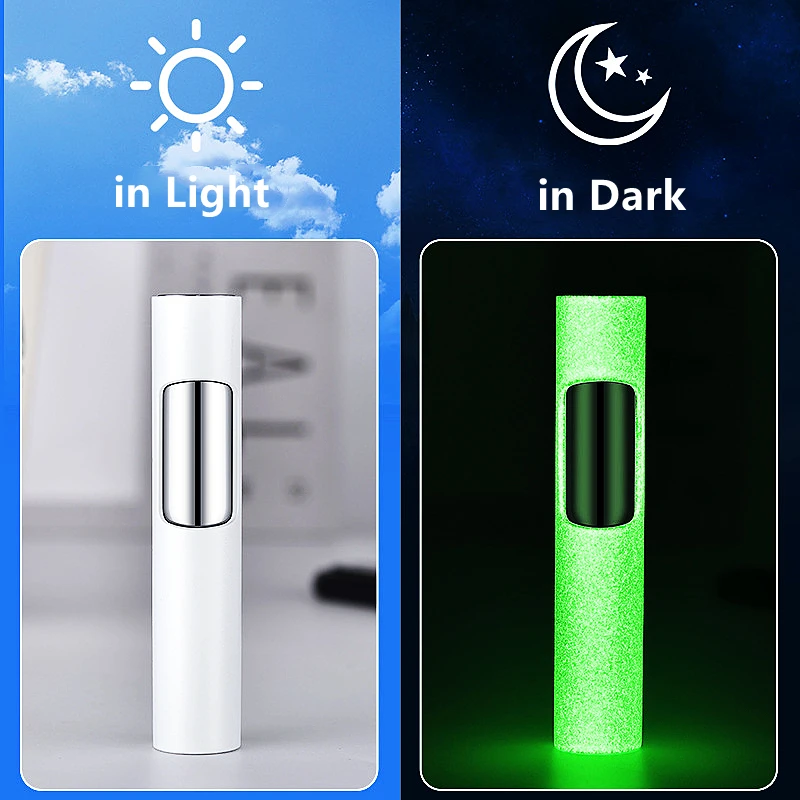 Luminous Lighter Butane Gas Lighter Straight Jet Blue Flame Glowing Lighters Smoking Cigar Accessories Men's Gift