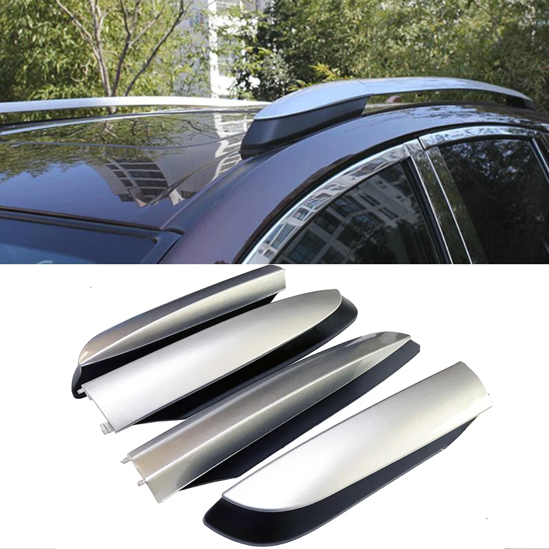 Silver Roof Rack Luggage Rack Bar Rail End Cover Shell Cap Trim For