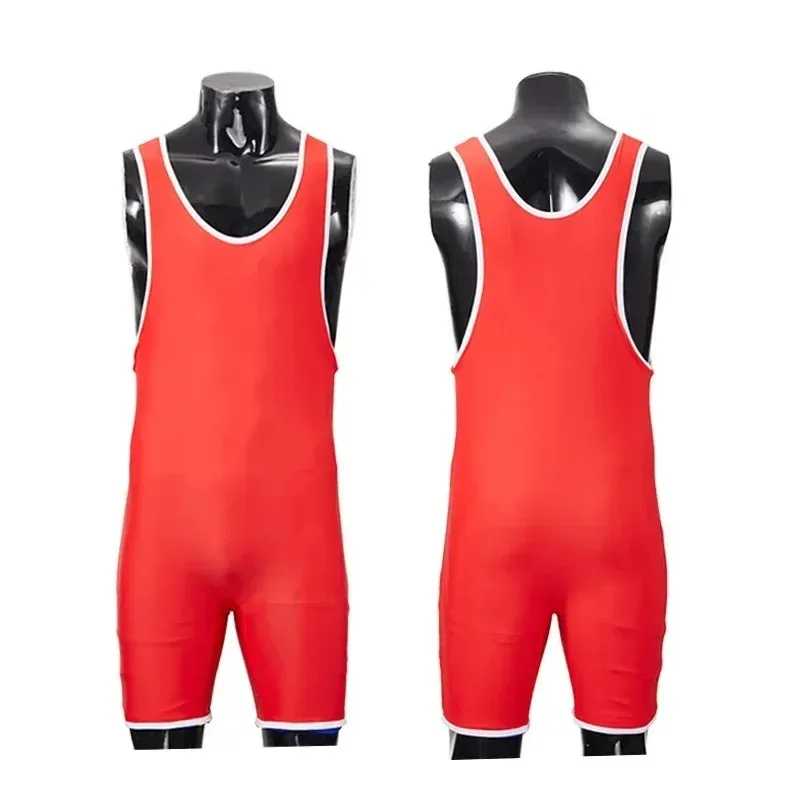 Wrestling Suit Double-Sided Unisex Training Competition Tight Clothes Weightlifting Suit Martial Arts Shirt