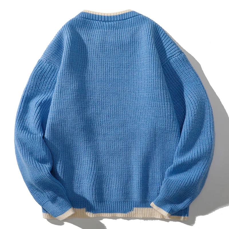 Autumn/winter New Crewneck Casual Basic Simple High Street Pullover Men's Sweater Casual Comfortable Pullover Top