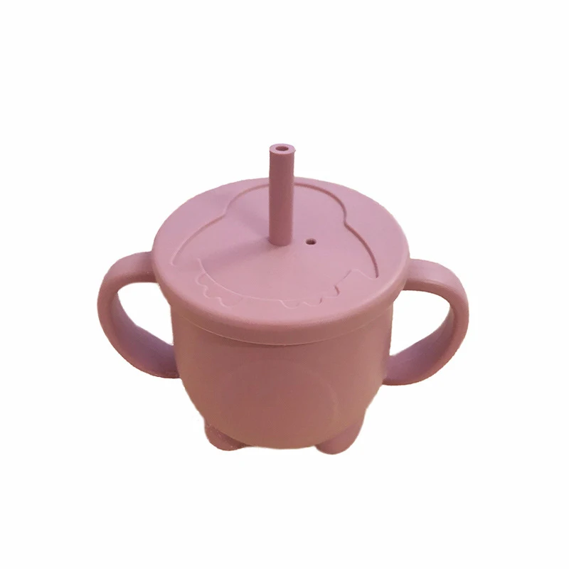 Baby Penguin Straw Cup Food Grade Silicone Children's Creative Straw Cup Baby Learning Cup Baby Anti Drop Water Cup BPA Free 6