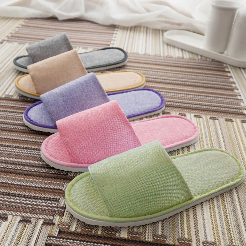 

Тапочки одноразовые унисекс из хлопка и льна, 1 пара