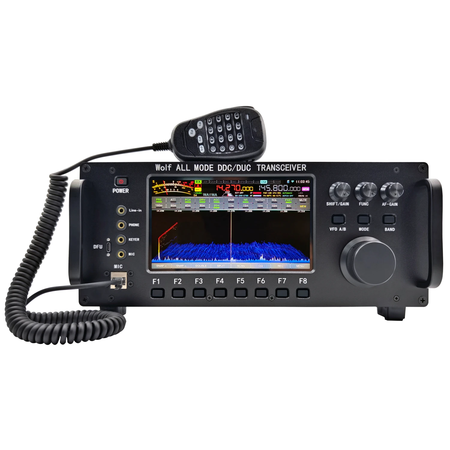 

Wolf Transceiver 20W 0-750MHz All Mode DDC/DUC Mobile Radio LF/HF/6M/VHF/UHF Transceiver for UA3REO with WIFI