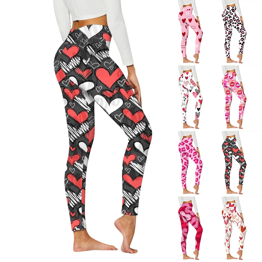 

Women's Basic Warm Color Printed Yoga Pants Elastic Yoga Leggings Gym Jogging Fitness Clothes Quick Dry Slim Pants XS-8XL