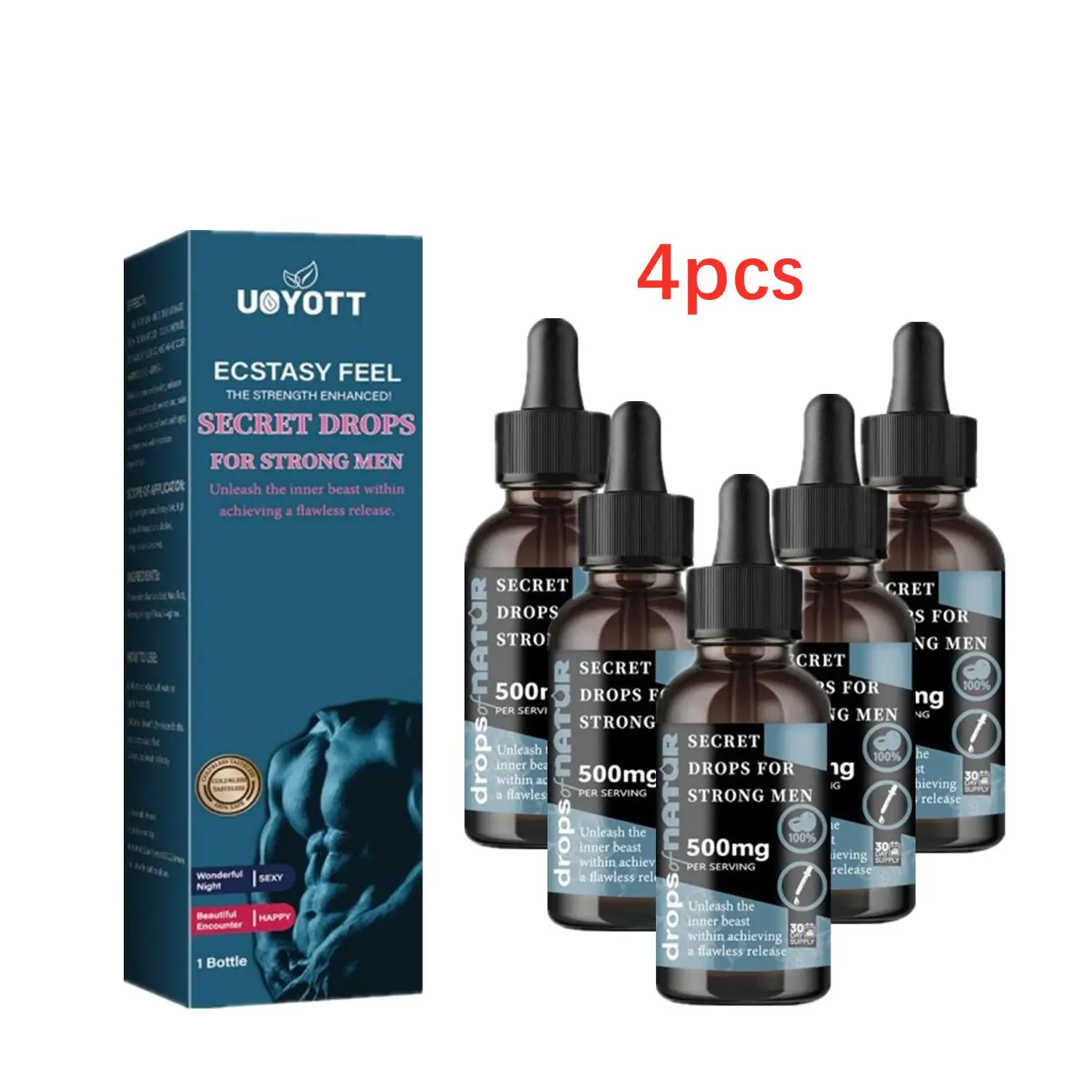 

4PCS Secret Drops For Strong Men Increase Sexual Sensitivity Men Stamina Boosting For Adult 30ml Dropshipping