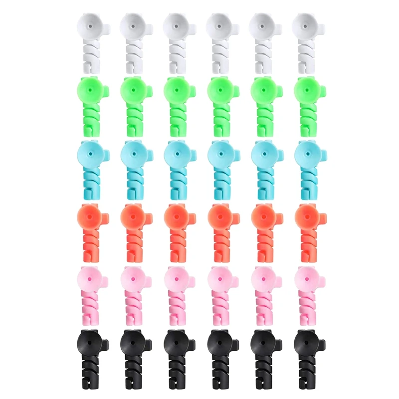 

36 шт. протектор кабеля, протектор зарядного устройства, Гибкий Силиконовый протектор USB, подходит для всех линий передачи данных для мобильного телефона