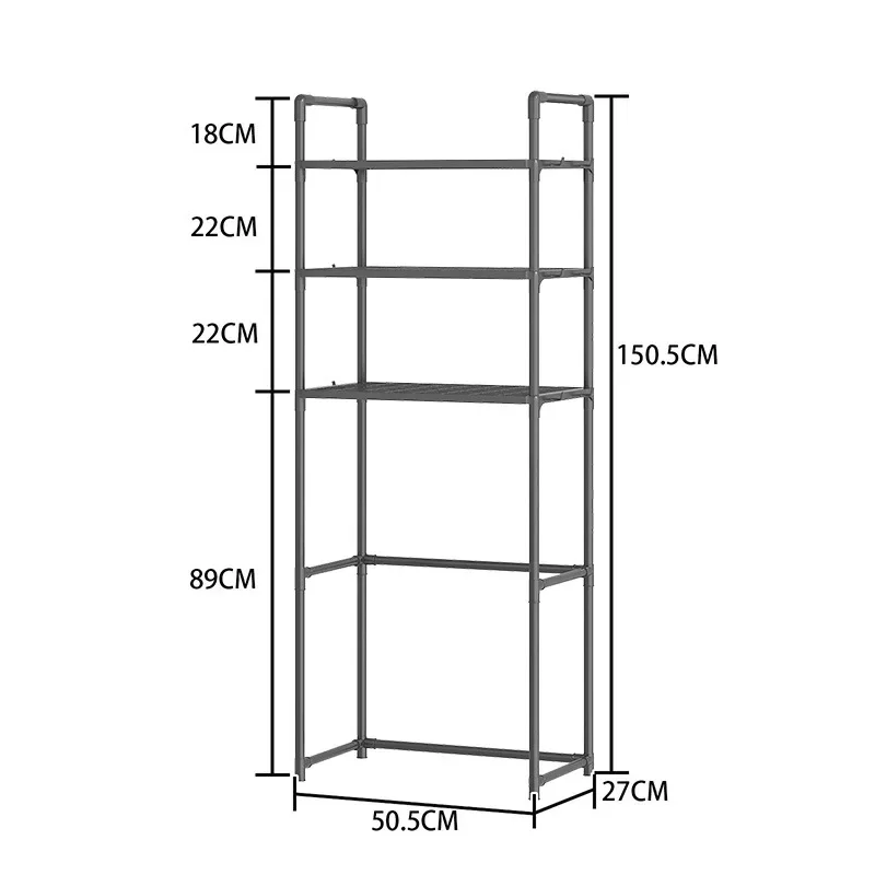 Bathroom Storage Shelf Floor To Floor Wall Hanging Toilet Bath Toilet Washbasin Stand Washing Machine Toilet Storage Rack 4