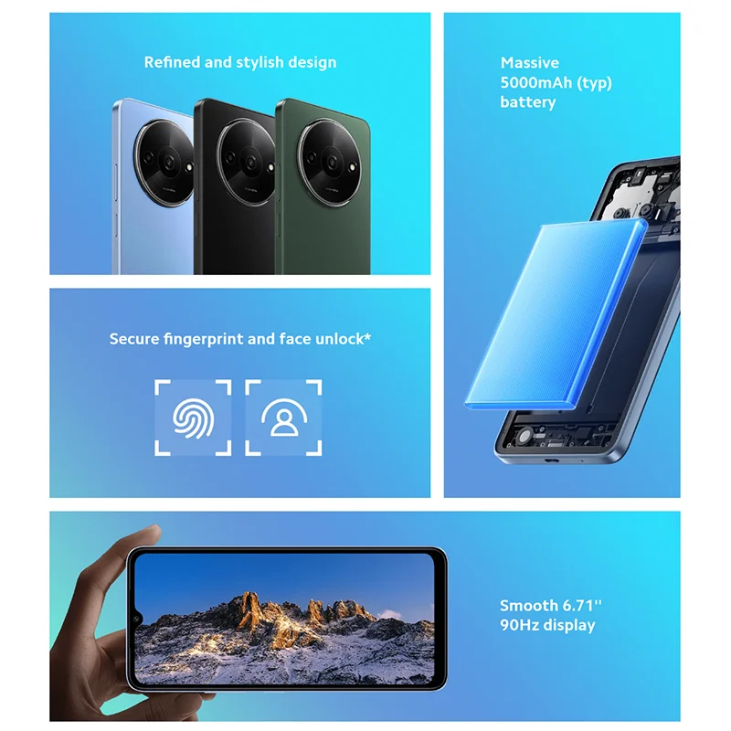 Global Version Xiaomi Redmi A3 Smartphone 64GB / 128GB ROM 6.71" Dot Drop display MediaTek Helio G36 5000mAh Battery 8MP Camera 2