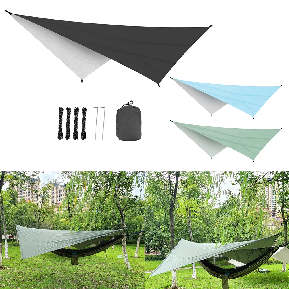 

340*260cm Rhombus Waterproof Tarp Tent Shade Awning Canopy Hiking Tent Accessories For Camping Garden
