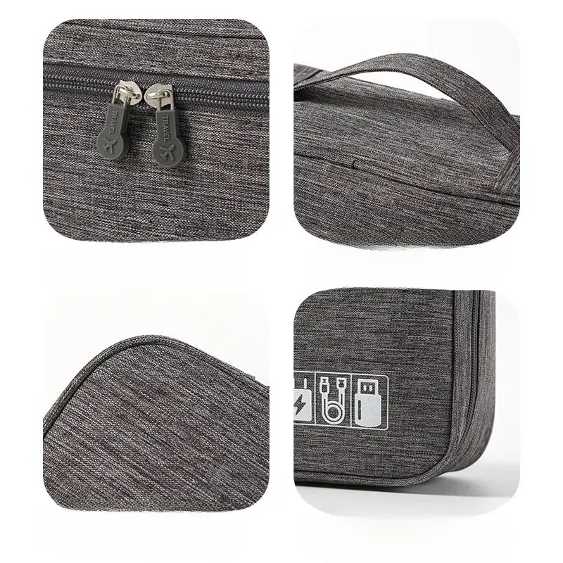 Compact Travel Electronics Organizer - Multi-Function Storage for Earphones, Cables, and Accessories