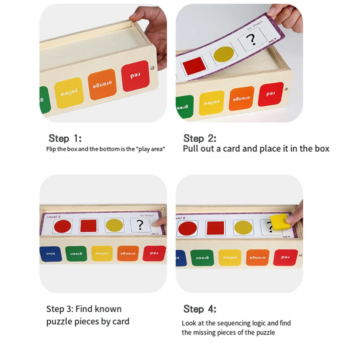 A72I Toys Color&Shape Sorting Learning Matching Box for Baby Toddlers 1-3 Year Old,B