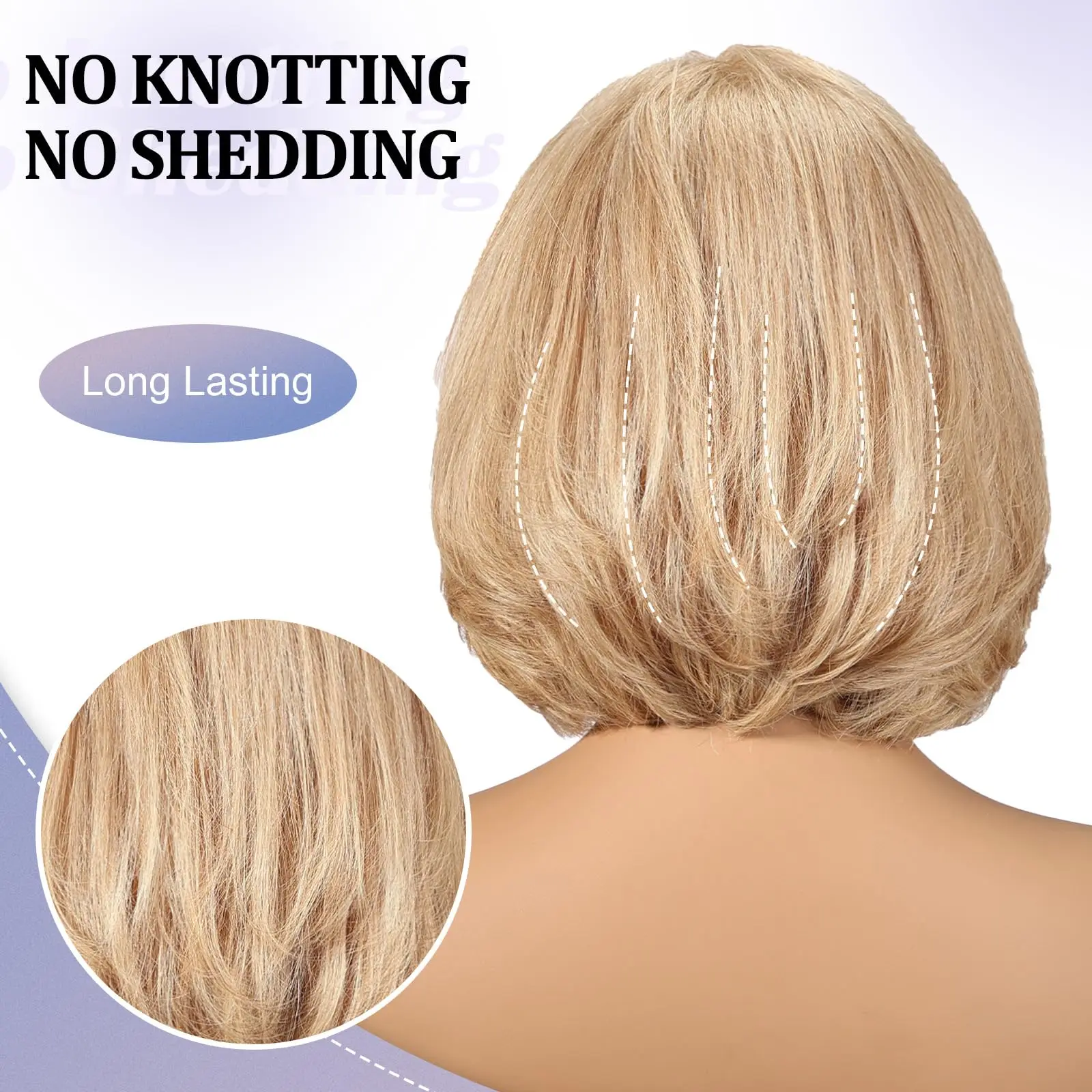 Blonde Remy Human Hair with Bangs Body Wave Short Bob Wigs Lace Frontal Wigs 12 Inches for White Women Daily Use