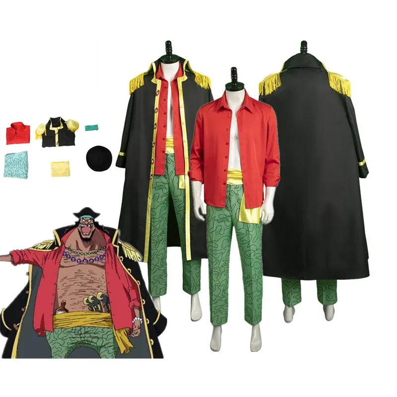 

Marshall D Teach Cosplay Anime One Cos Piece Costume Adult Men Fantasy Hat Coat Pants Outfits Halloween Carnival Disguise Suit