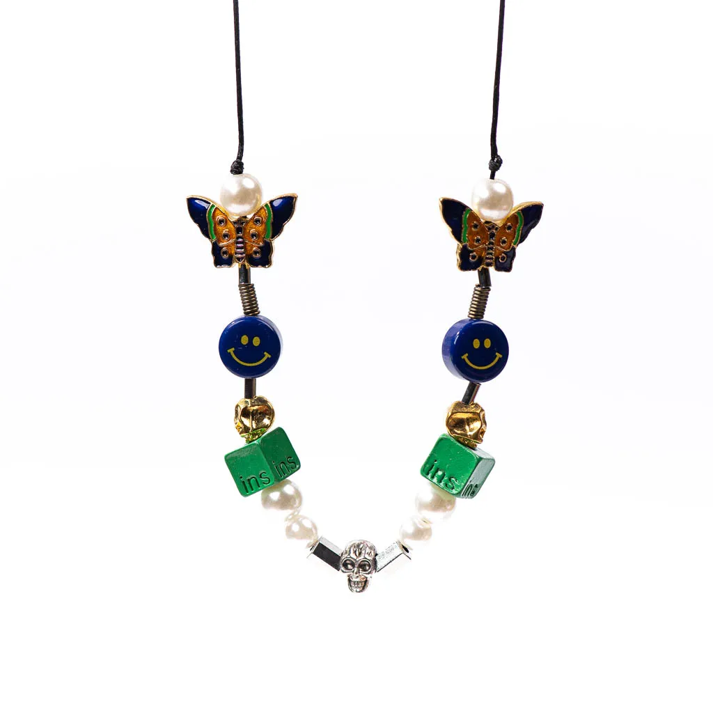 Metal Punk Style Ceramic Smile Face Bracelets And Necklaces