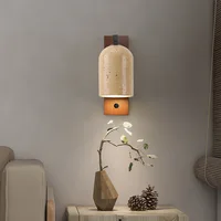 Natural Stone LED Wall Lights Bedroom Living Room Office Hotel Aisle Wood Sconce E27 Bulb With Switch Drop Shipping 1
