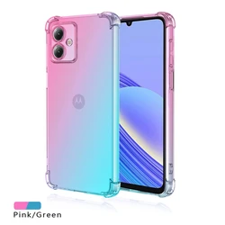 Shockproof Gradient Silicone TPU Protective Phone Case for Moto Edge 30 Neo (Pink Green)