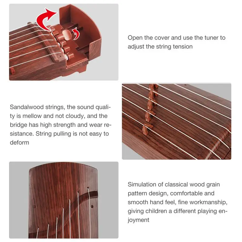 Beginners Guzheng Children's Practice Guzheng Mini Chinese String Instrument Model Beginner Practice Guzheng Kids Musical Toy