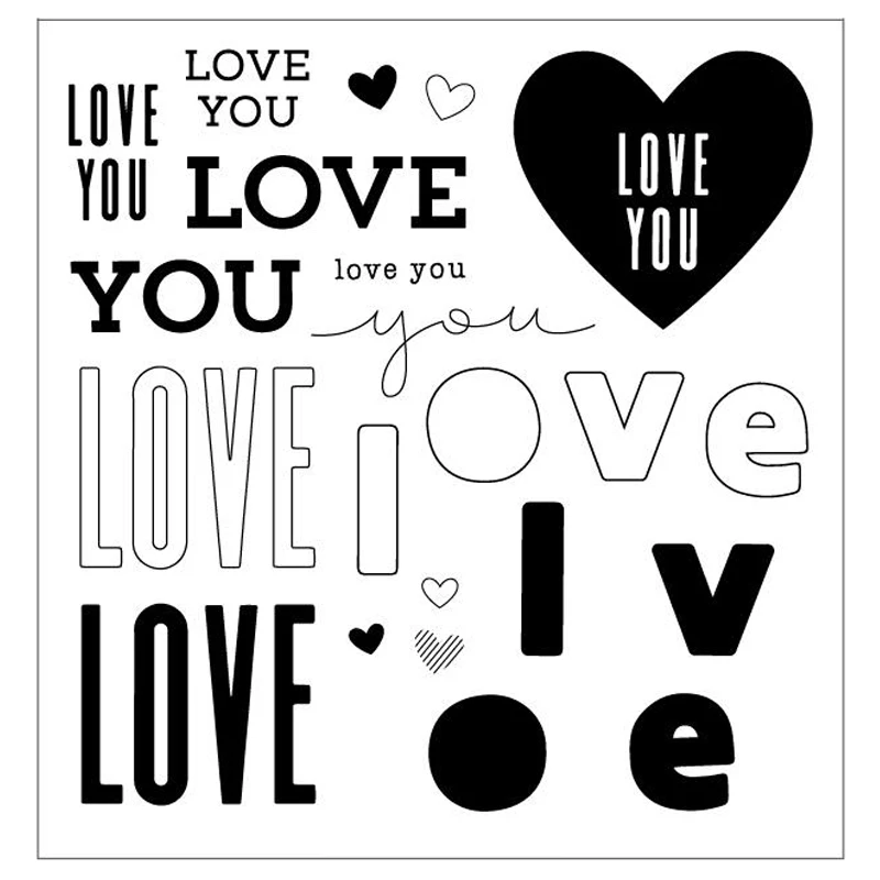 

All the Love Clear Stamps Valentine's Day Heart Love Transparent Silicone Stamps For DIY Scrapbooking Card Making Crafts 31