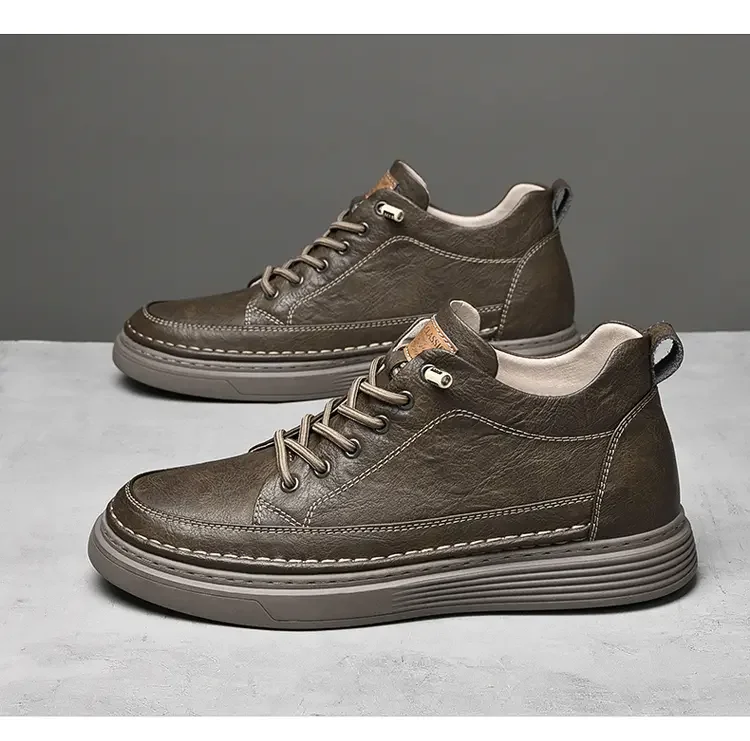 Description Picture 4 of itemGenuine Leather Heightening Shoes Elevator Shoe Height Increase Footwear Men Height Increase Insole 6CM Men Sneakers Skate Shoes