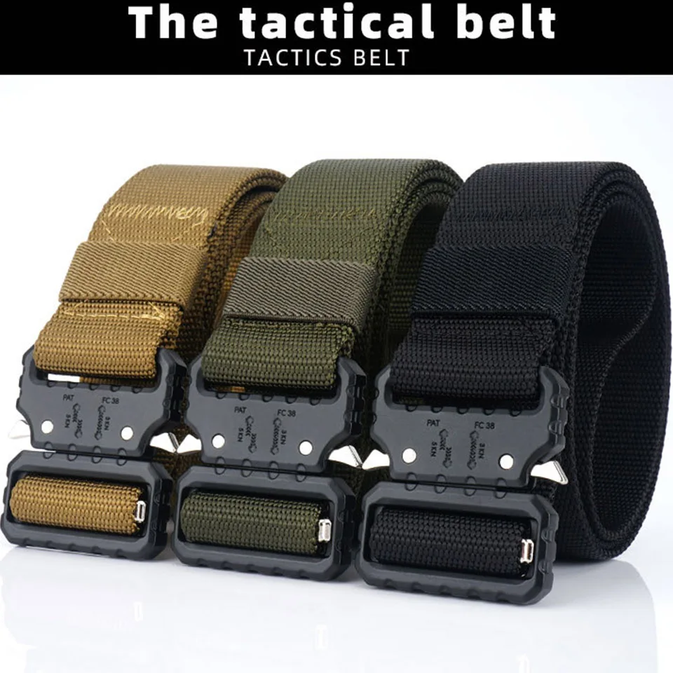 Men Tactical Nylon Band Elastic Neutral Waist Belt High Quality Luxury Hunting Military Quick Dismantling Waistband Jeans Pants