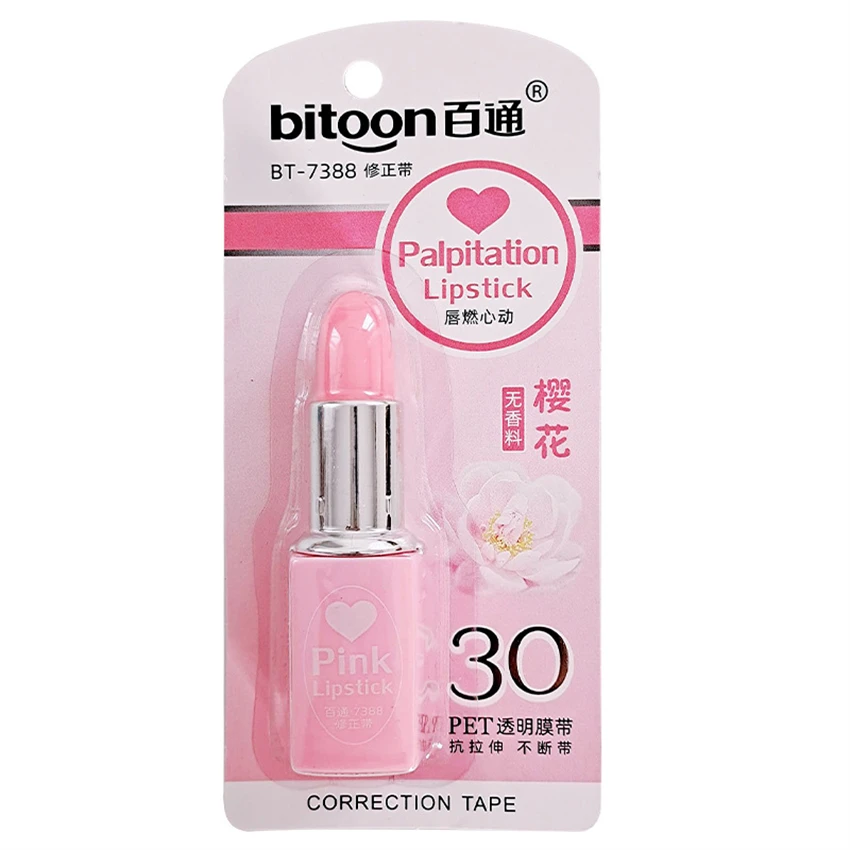 Correction Tape Lipstick Kawaii Fita Corretiva Material Escolar Correctores Escolares Girl Cinta Correctora Cute Mini Rectify correction tape