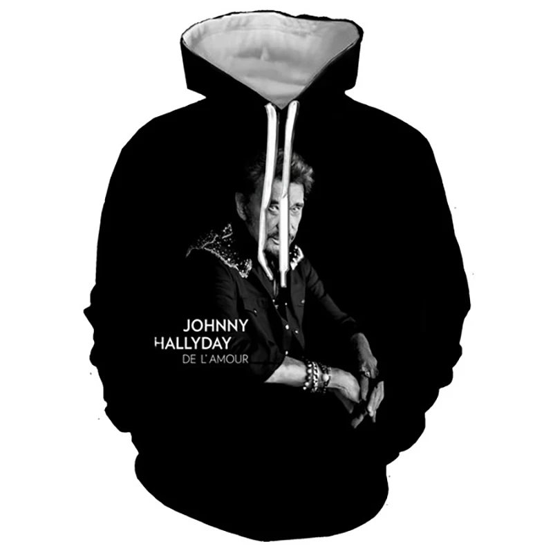 

France Rock Singer Johnny Hallyday 3D Printed Hoodie Sweatshirts Men Women Fashion Casual Oversized Hoodie Hip Hop Cool Pullover