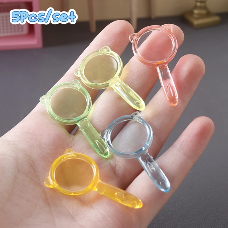 

5Pcs 1:12 Dollhouse Miniature Color Magnifier Mini Magnifier Glass Model Kids Pretend Play Toy Doll House Accessories