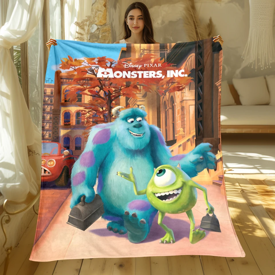 Monsters Inc Cartoon Printed Soft Warm Flannel Throw Blankets.Office Nap cape Camping Outdoors Bed sheet Sofa Travel Blanket. AliExpress