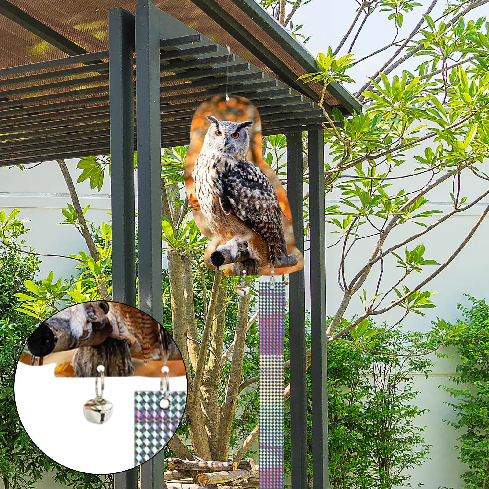 

Owl Scarecrows with Frightening Sound Fake Owl Decoy Fake Owl Decoy Sculpture Owl Bird Deterrents for Garden Yard Outdoor