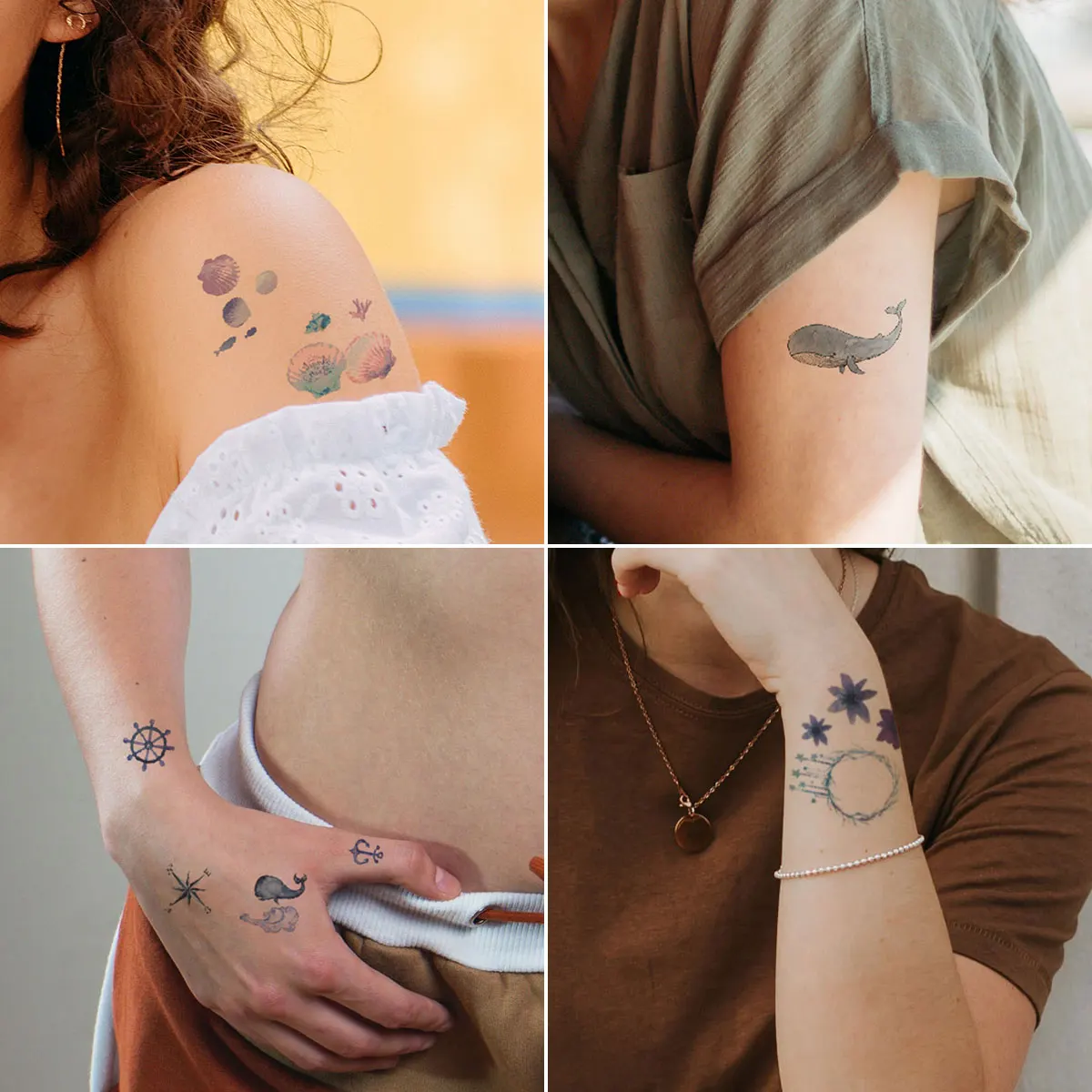 30 Sheets Temporary Tattoo Stickers,Small Cute Stylish Pattern For Women,Body Finger Wrist Shoulder Arm Art Tattoo Sticker