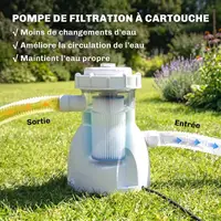 Piscine tubulaire rectangulaire avec pompe de filtration 3701L en PVC triple couche 316x238x66,5cm Gris 4