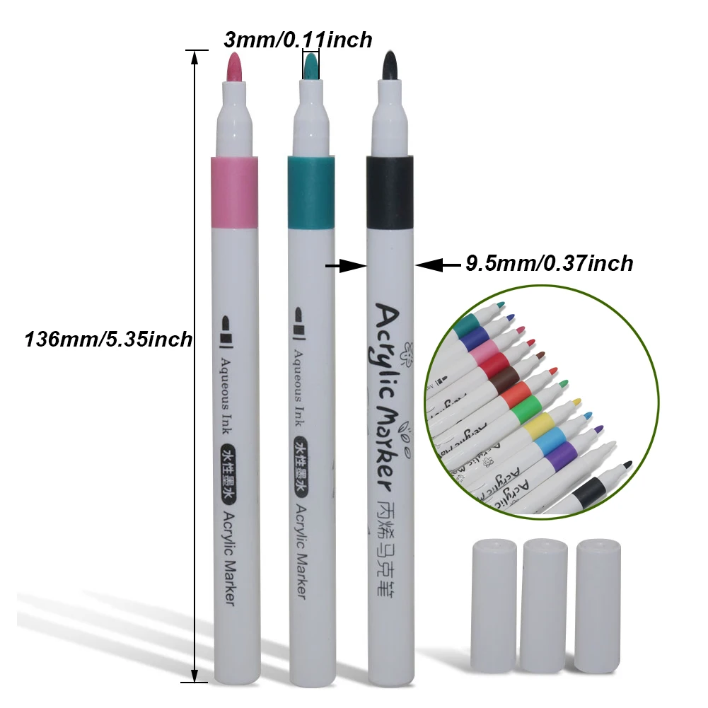 Children's Water-based Acrylic Marker Pen 12 Pcs
