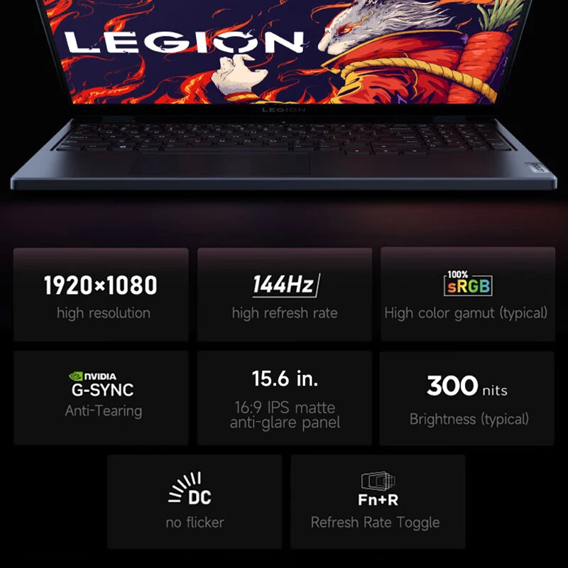 레노버 게이밍 노트북 PC, LEGION R7000 15.6 인치 144Hz AMD Ryzen7 7840H 16 32G DDR5 512G 1TB 2TB PCie 4.0 SSD RTX4060