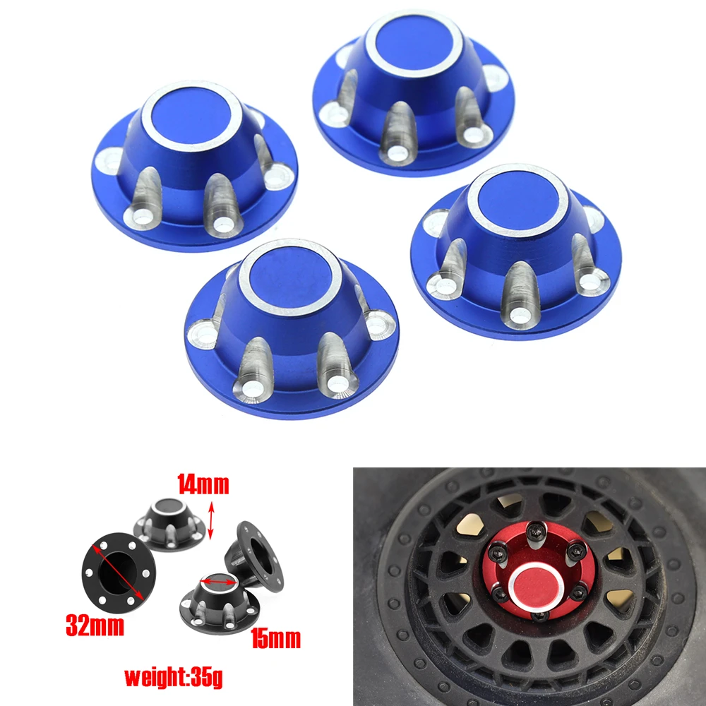 Aluminum Alloy Hex Wheel Nut Center Cap for AXIAL 1/6 SCX6 JEEP JLU
