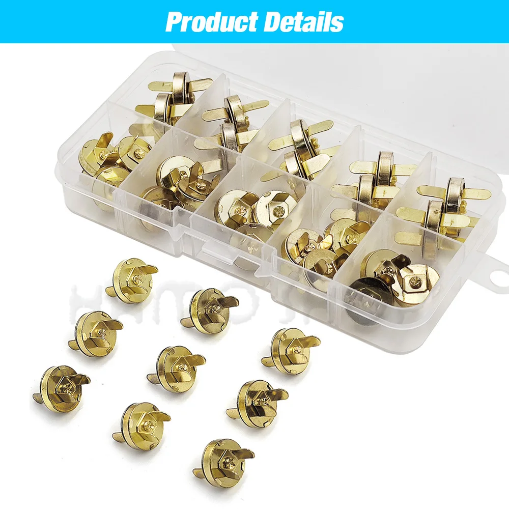 20sets/lot 14mm 18mm Wallet Button Magnet Buckle Buttons Metal Snap Thickening Magnetic Automatic Adsorption Buckle Installation 6