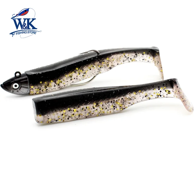 Weedless Minnow 7cm Soft Bait with 6.5g Jig Head M07 Fishing Lures for Bass  Rock