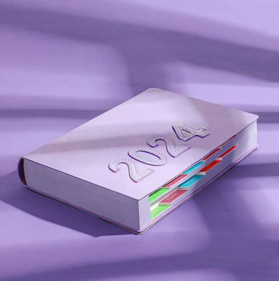 

2024 planner notebook daily A5 400 Page green blue pink red