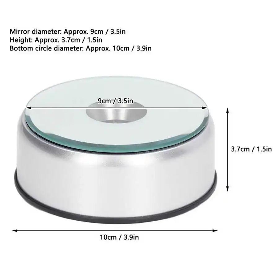 Rotating Light Display Base 360 Degree Rotating Display Stand USB Charging for Resin Objects Cups Crystals