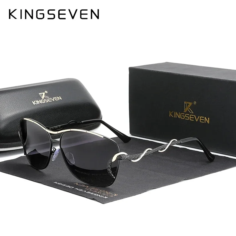 

Женские солнцезащ. Очки с градиент. Линзами KINGSEVEN, черно-красные солнцезащитные очки с градиентными поляризованными линзами класса защиты уф400, лето