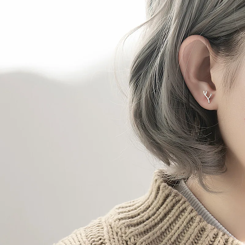 Creatività Alla Moda S925 Orecchie in Argento Semplice e Creativo Triangolo Geometrico Orecchie Asimmetriche Temperamento Gioielli per Donne Due Orecchie Diverse Nello Stile,Sier, OZZKI, Oro
