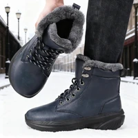 Popular Men's Winter Snow Boots Handmade Leather Waterproof Warm Sneakers New Outdoor Non Slip Hiking Shoe Cold Weather Footwear